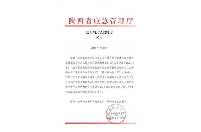 陜西省應(yīng)急管理廳公告